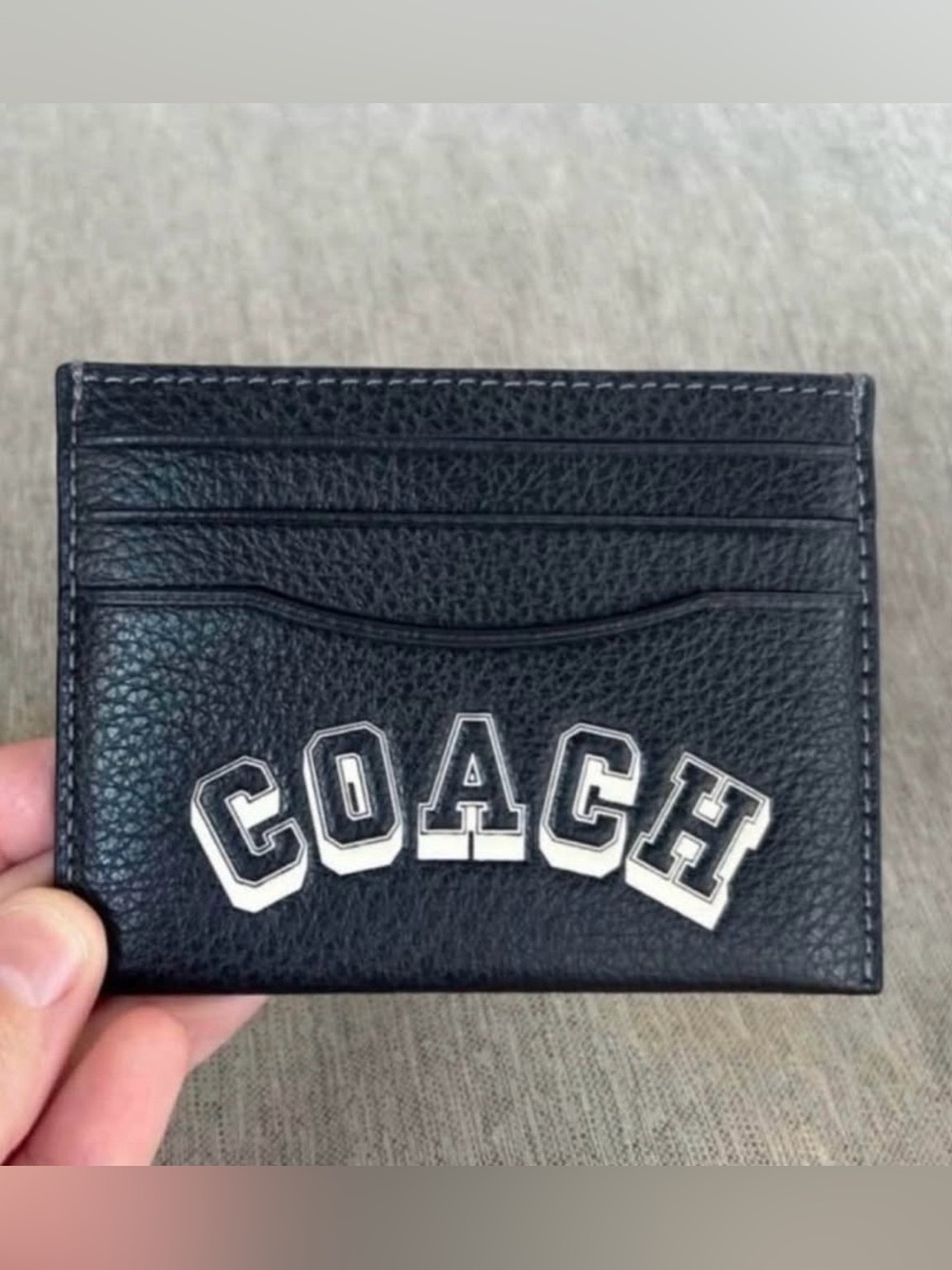 Coach Card Holder With White Logo